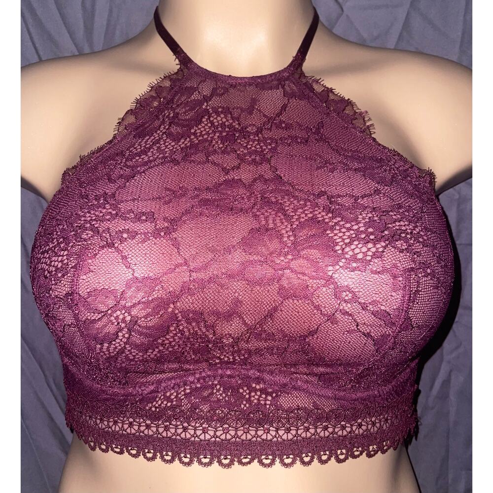 34C PLUM SHEER LACE VICTORIA'S SECRET CAMI BRA